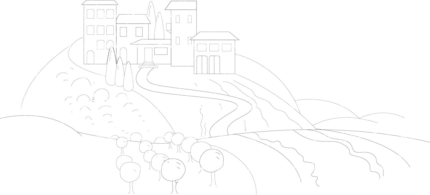 Italy Themed Graphic Collection - Italy Background in Modern Outline Style